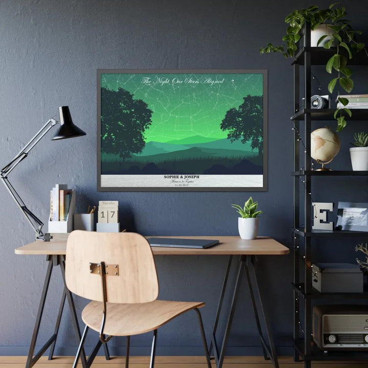 Custom Wall Art - Green Landscape Star Map - ARTFULANE
