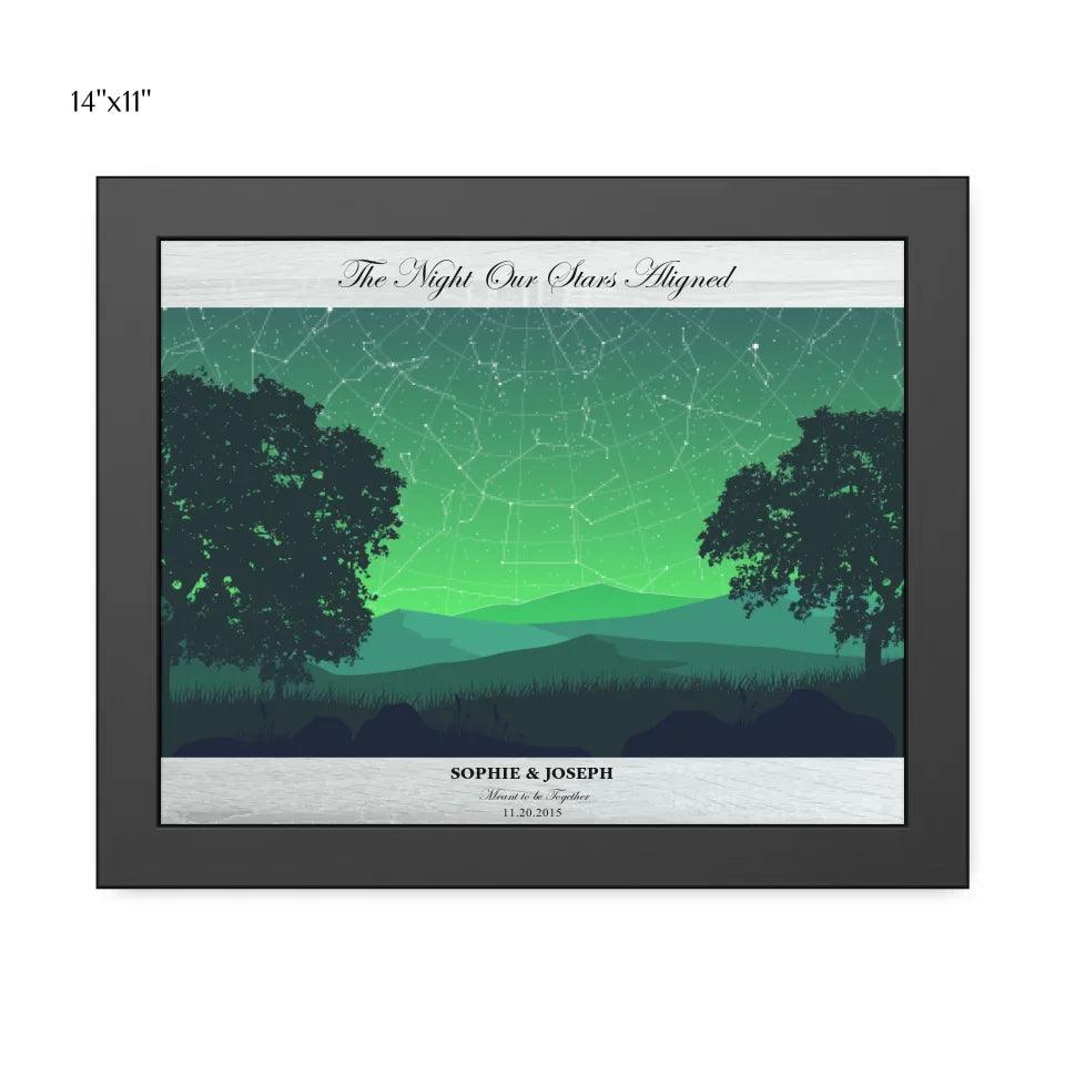 Custom Wall Art - Green Landscape Star Map - ARTFULANE