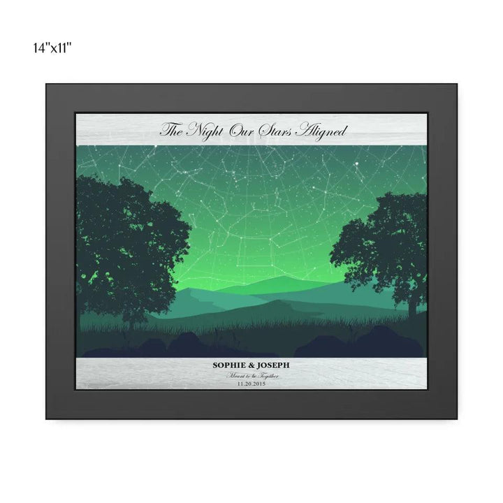 Custom Wall Art - Green Landscape Star Map - ARTFULANE