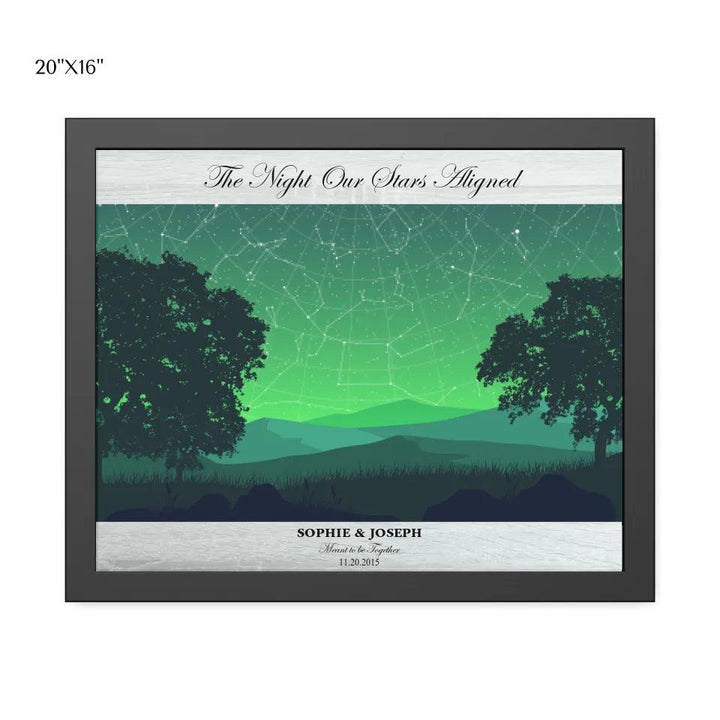 Custom Wall Art - Green Landscape Star Map - ARTFULANE