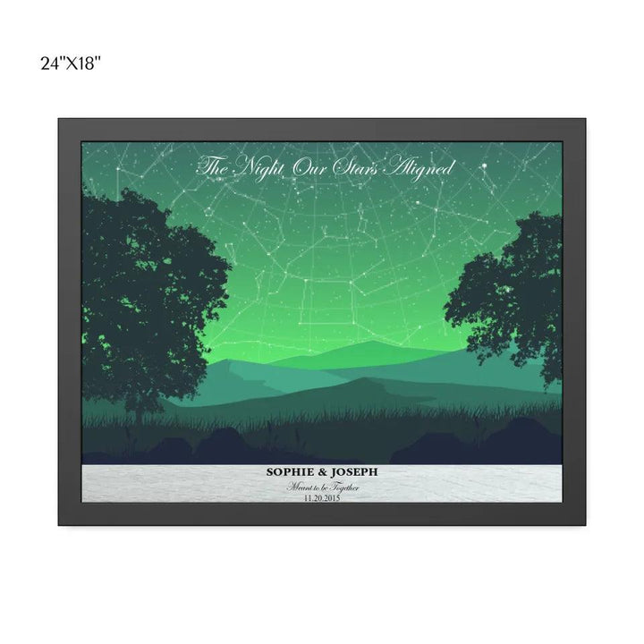 Custom Wall Art - Green Landscape Star Map - ARTFULANE