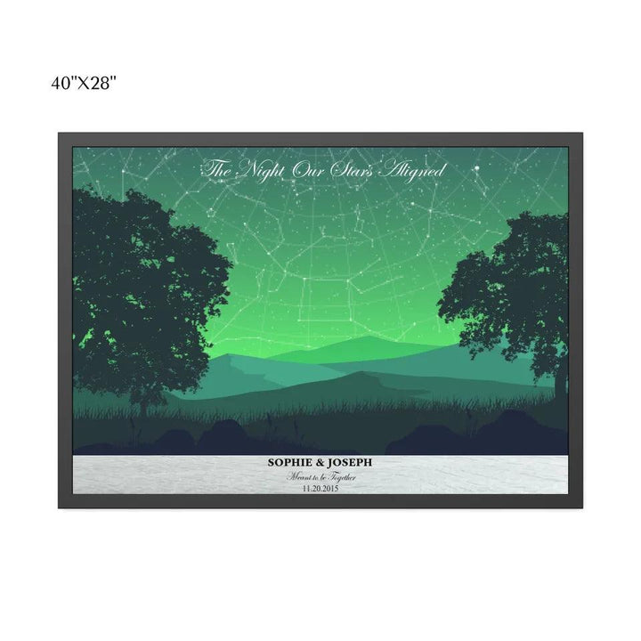 Custom Wall Art - Green Landscape Star Map - ARTFULANE