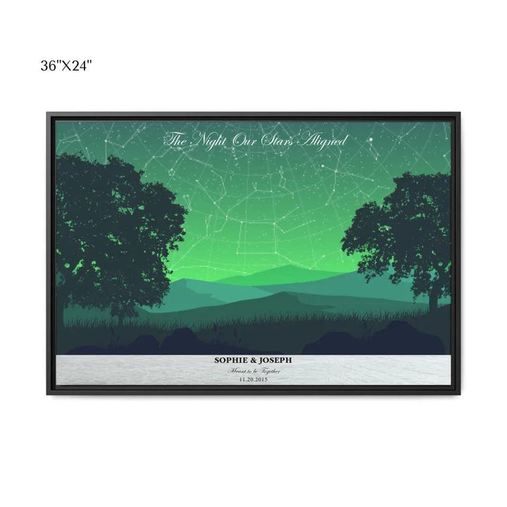 Custom Wall Art - Green Landscape Star Map - ARTFULANE