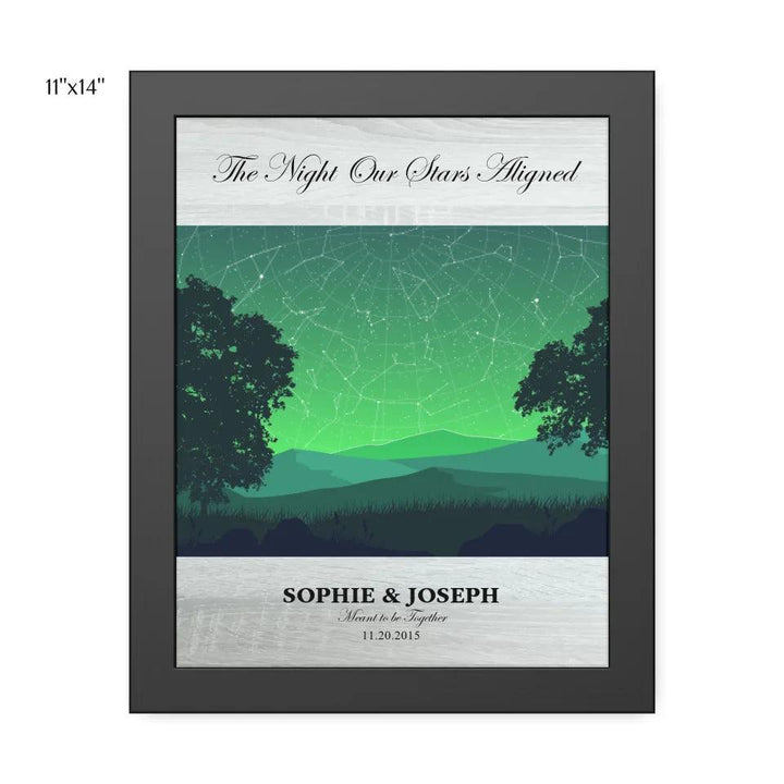 Custom Wall Art - Green Landscape Star Map - ARTFULANE