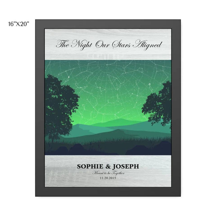 Custom Wall Art - Green Landscape Star Map - ARTFULANE