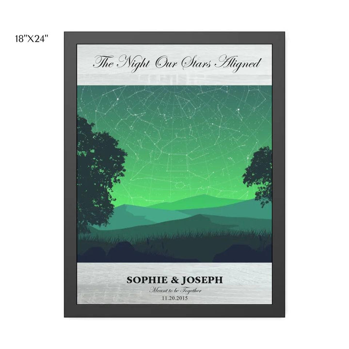 Custom Wall Art - Green Landscape Star Map - ARTFULANE