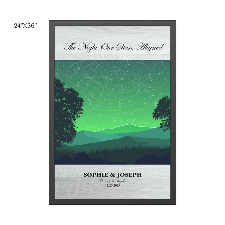 Custom Wall Art - Green Landscape Star Map - ARTFULANE