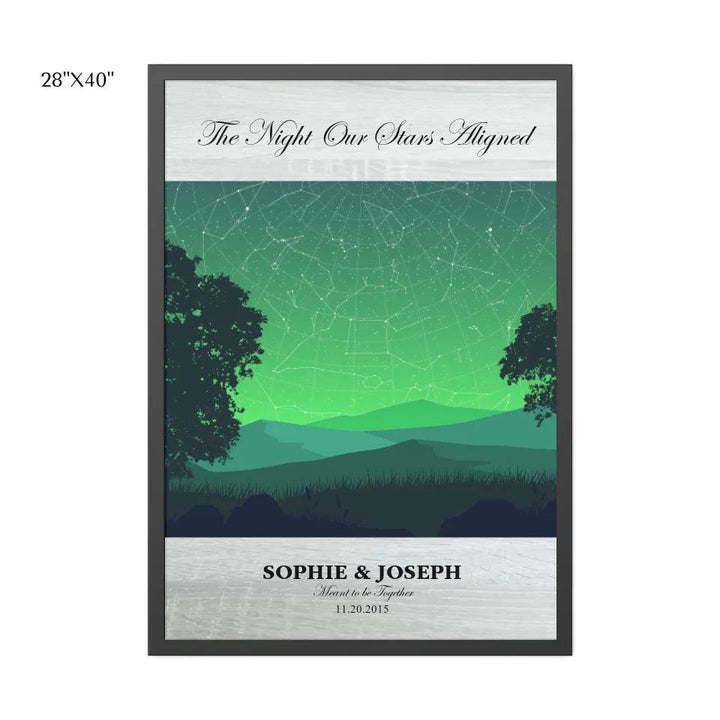 Custom Wall Art - Green Landscape Star Map - ARTFULANE