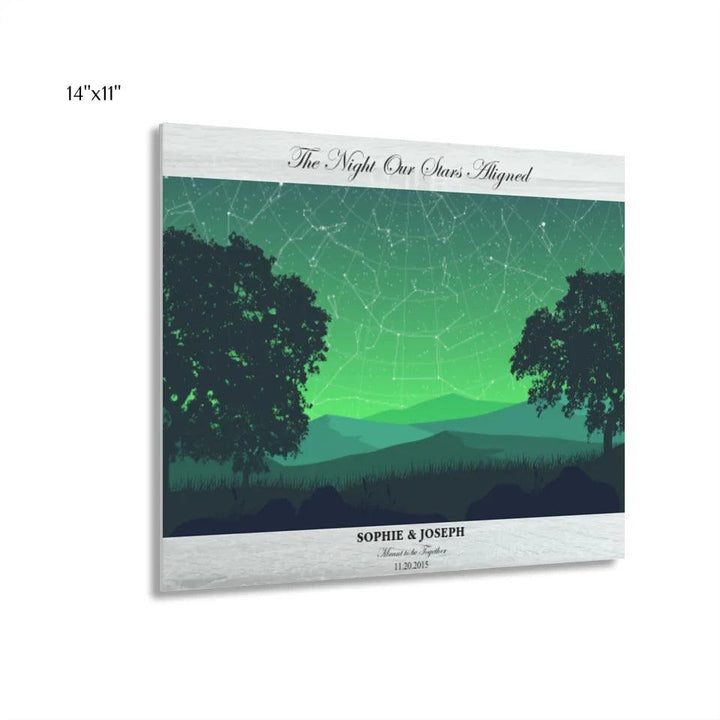 Custom Wall Art - Green Landscape Star Map - ARTFULANE