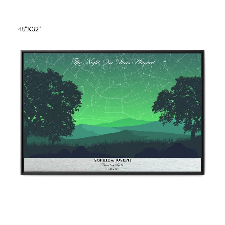 Custom Wall Art - Green Landscape Star Map - ARTFULANE