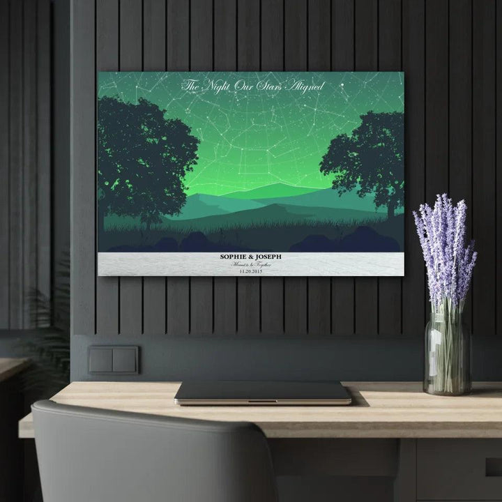 Custom Wall Art - Green Landscape Star Map - ARTFULANE