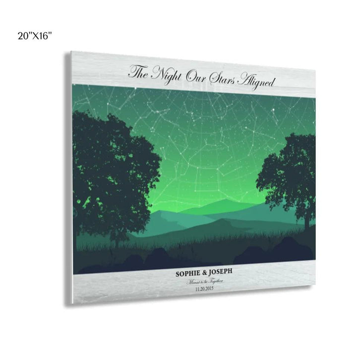 Custom Wall Art - Green Landscape Star Map - ARTFULANE