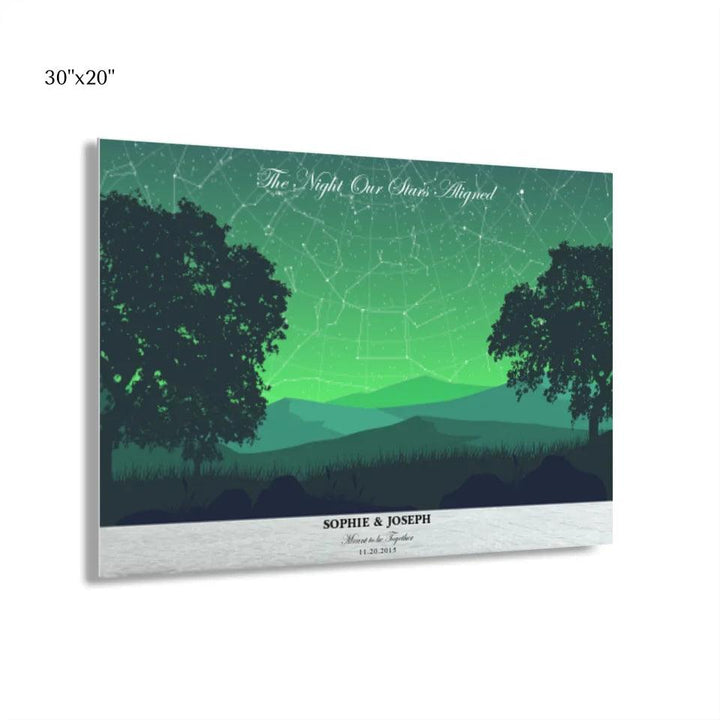 Custom Wall Art - Green Landscape Star Map - ARTFULANE