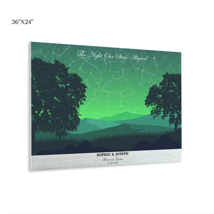 Custom Wall Art - Green Landscape Star Map - ARTFULANE