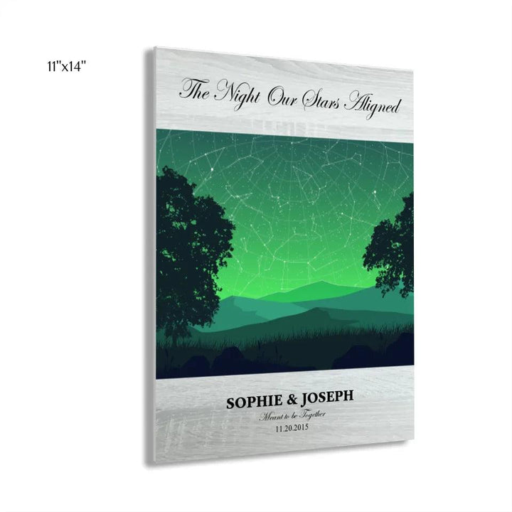 Custom Wall Art - Green Landscape Star Map - ARTFULANE
