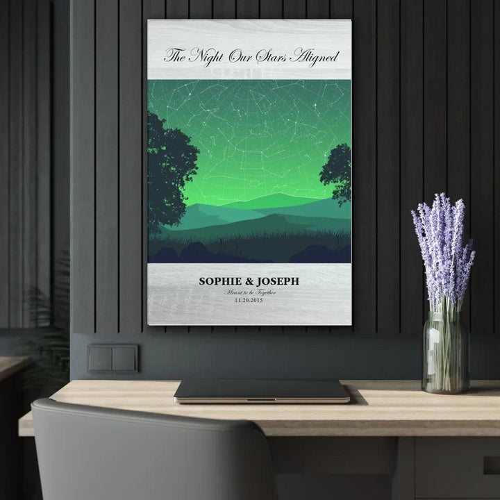 Custom Wall Art - Green Landscape Star Map - ARTFULANE