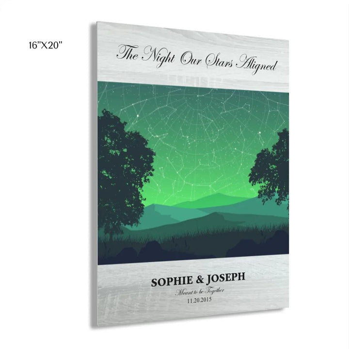Custom Wall Art - Green Landscape Star Map - ARTFULANE