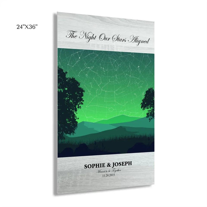 Custom Wall Art - Green Landscape Star Map - ARTFULANE