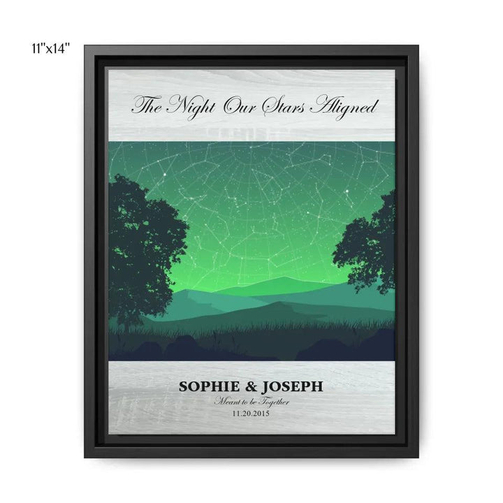 Custom Wall Art - Green Landscape Star Map - ARTFULANE