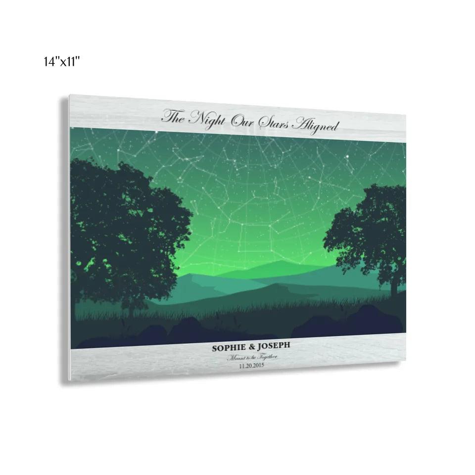 Custom Wall Art - Green Landscape Star Map - ARTFULANE
