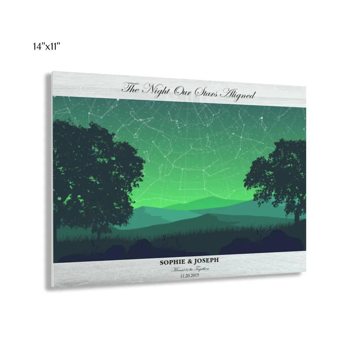 Custom Wall Art - Green Landscape Star Map - ARTFULANE