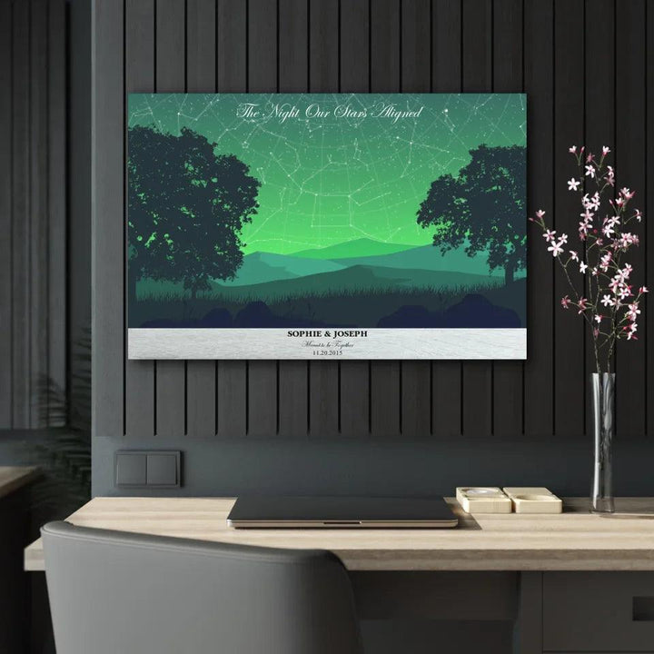 Custom Wall Art - Green Landscape Star Map - ARTFULANE
