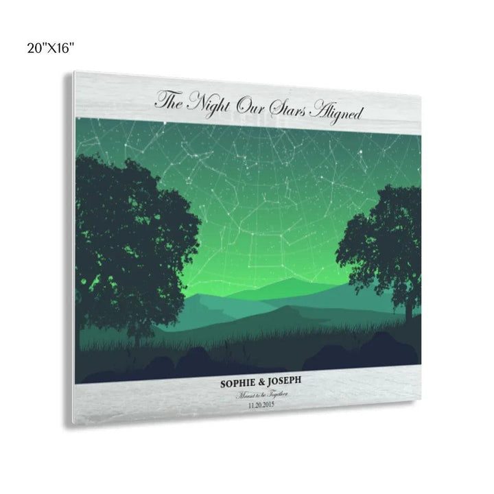 Custom Wall Art - Green Landscape Star Map - ARTFULANE