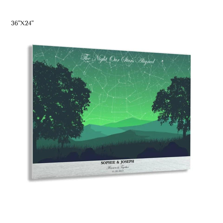 Custom Wall Art - Green Landscape Star Map - ARTFULANE