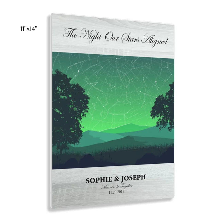 Custom Wall Art - Green Landscape Star Map - ARTFULANE