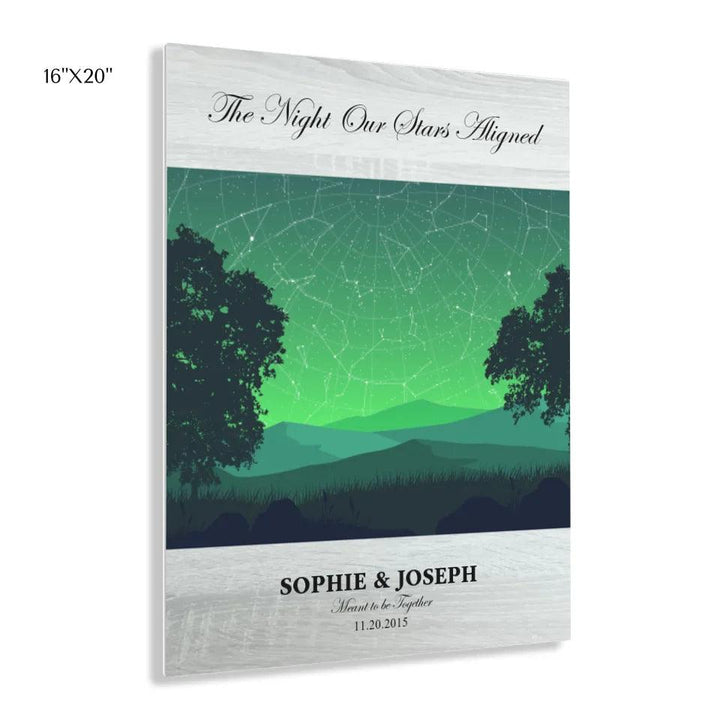 Custom Wall Art - Green Landscape Star Map - ARTFULANE