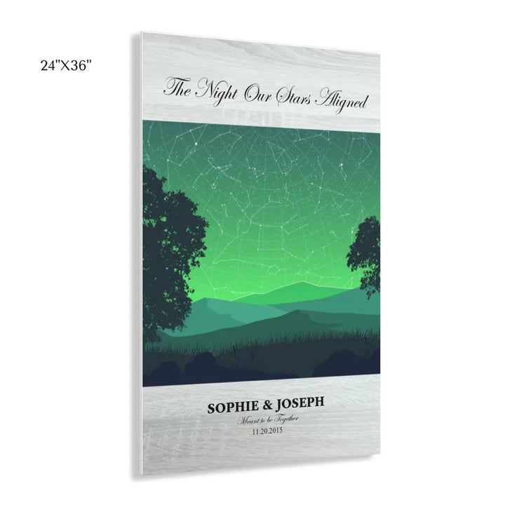 Custom Wall Art - Green Landscape Star Map - ARTFULANE