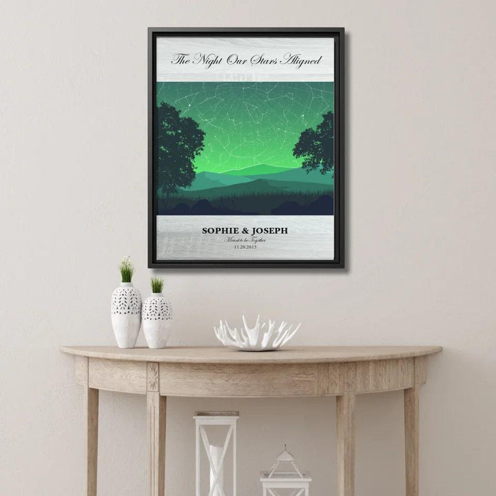 Custom Wall Art - Green Landscape Star Map - ARTFULANE
