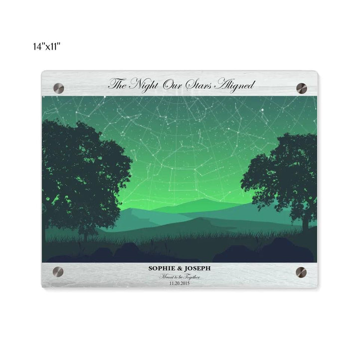 Custom Wall Art - Green Landscape Star Map - ARTFULANE