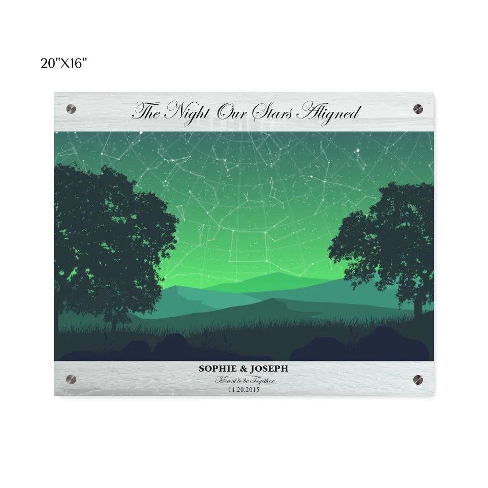 Custom Wall Art - Green Landscape Star Map - ARTFULANE