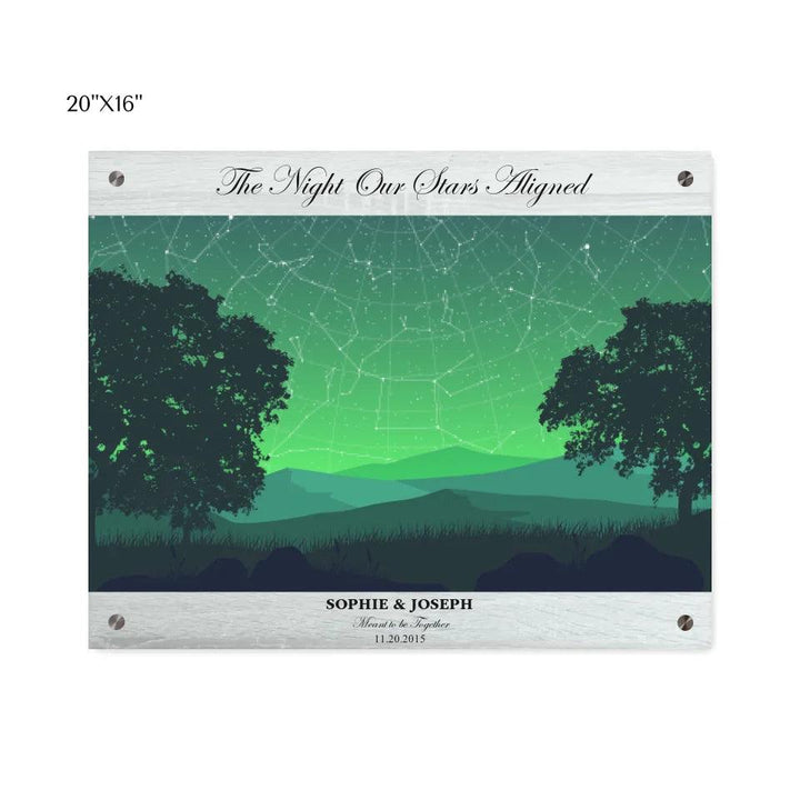 Custom Wall Art - Green Landscape Star Map - ARTFULANE