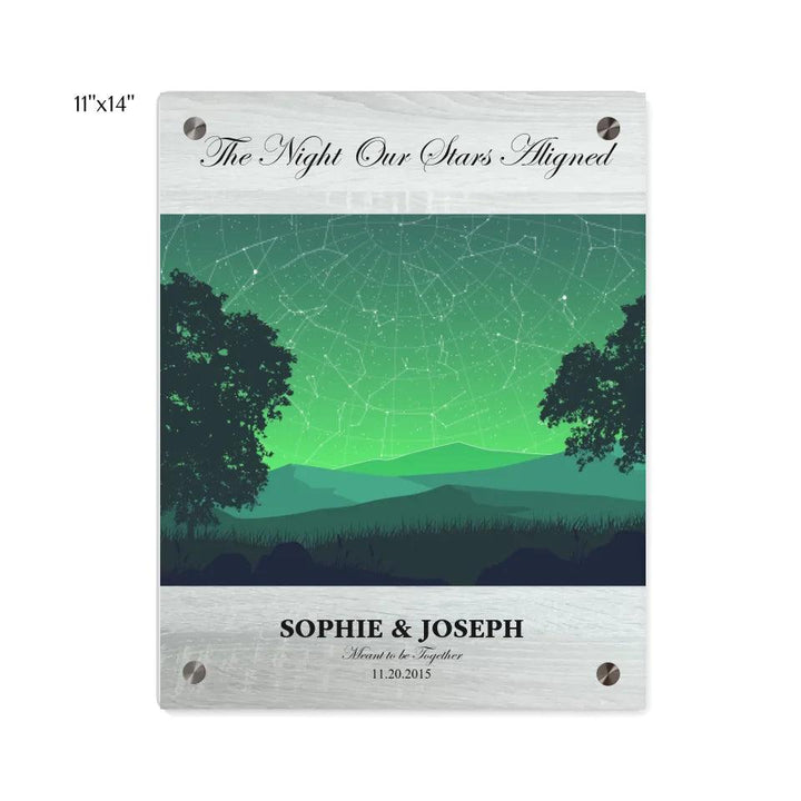 Custom Wall Art - Green Landscape Star Map - ARTFULANE