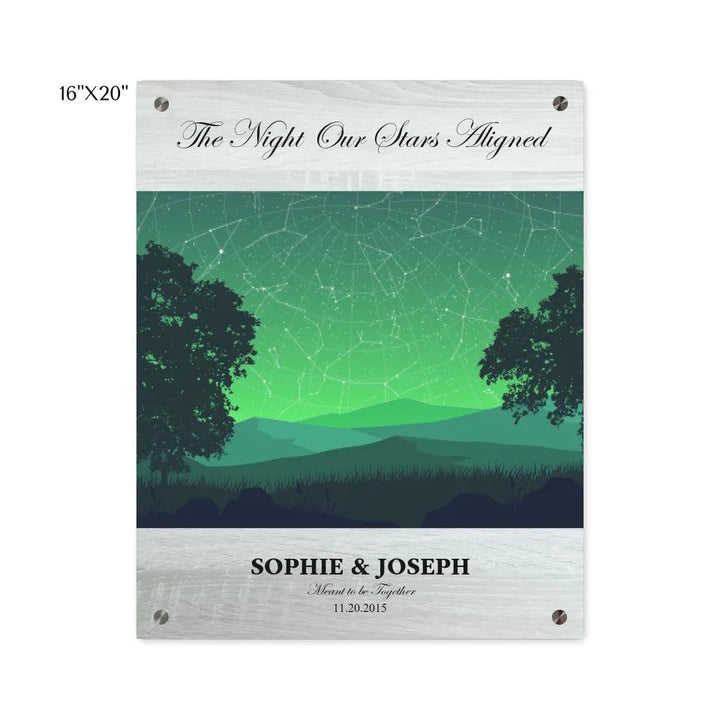 Custom Wall Art - Green Landscape Star Map - ARTFULANE