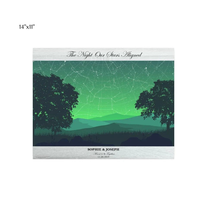 Custom Wall Art - Green Landscape Star Map - ARTFULANE