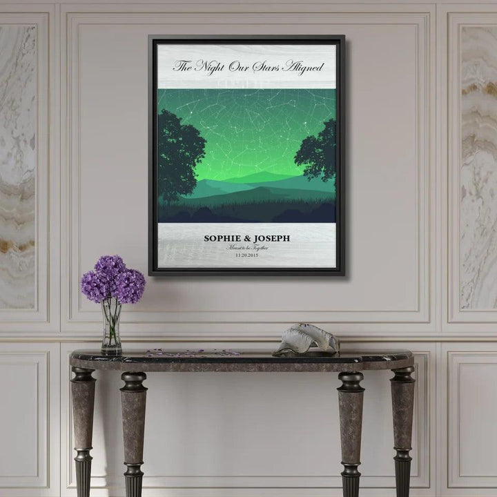 Custom Wall Art - Green Landscape Star Map - ARTFULANE