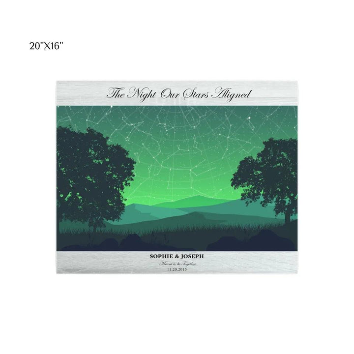 Custom Wall Art - Green Landscape Star Map - ARTFULANE
