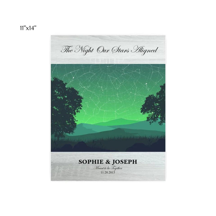 Custom Wall Art - Green Landscape Star Map - ARTFULANE