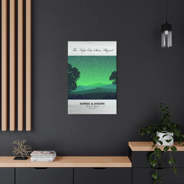 Custom Wall Art - Green Landscape Star Map - ARTFULANE