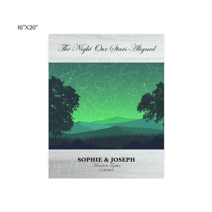 Custom Wall Art - Green Landscape Star Map - ARTFULANE