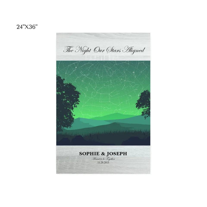 Custom Wall Art - Green Landscape Star Map - ARTFULANE