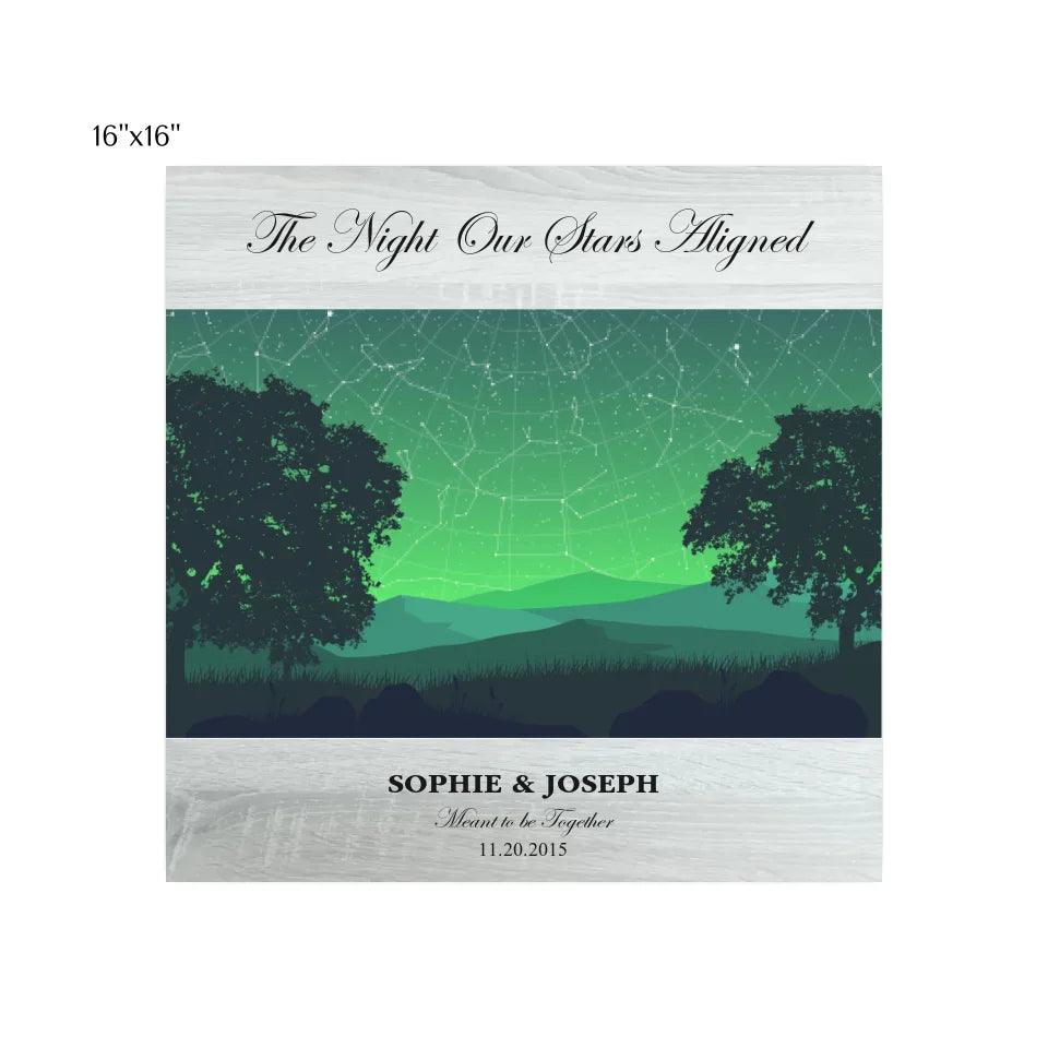 Custom Wall Art - Green Landscape Star Map - ARTFULANE