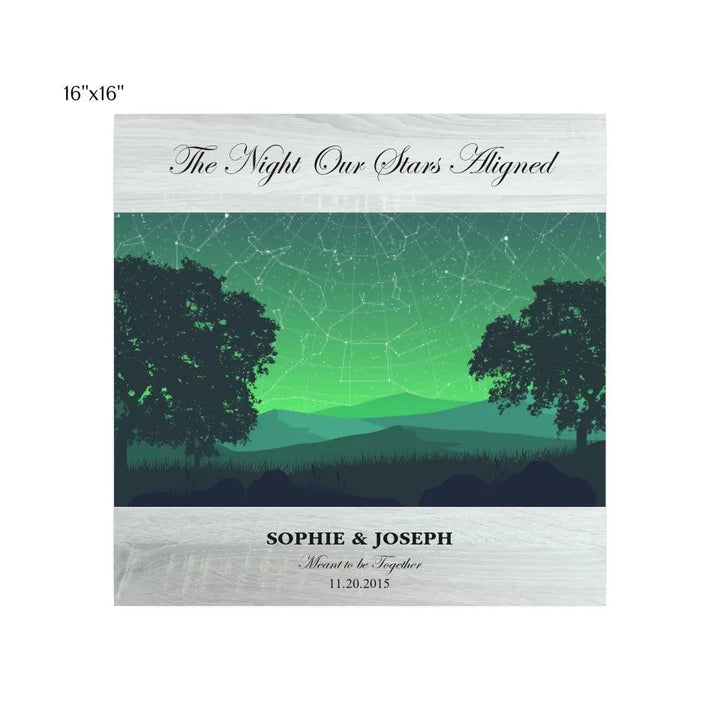 Custom Wall Art - Green Landscape Star Map - ARTFULANE