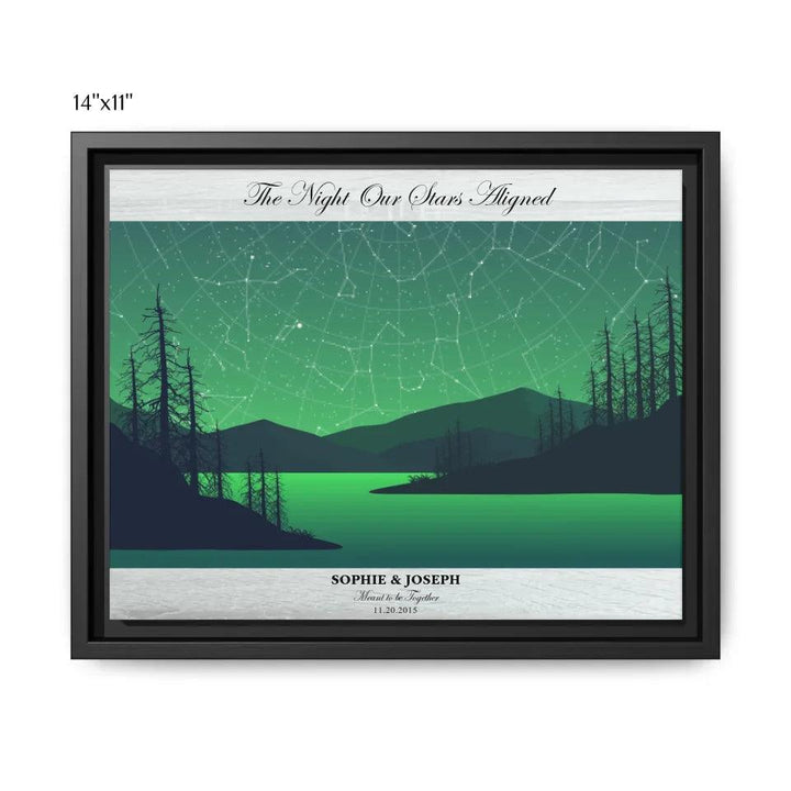 Custom Wall Art - Green River Landscape Star Map - ARTFULANE