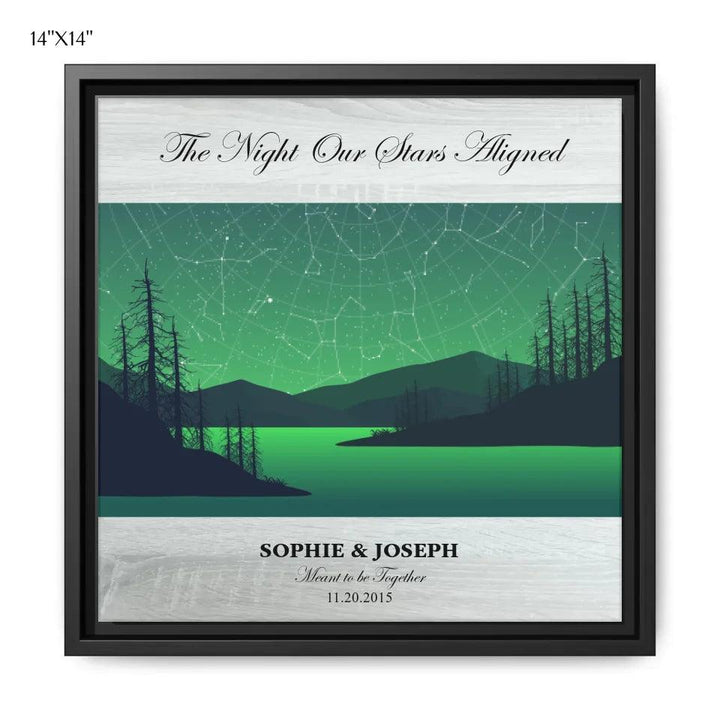 Custom Wall Art - Green River Landscape Star Map - ARTFULANE