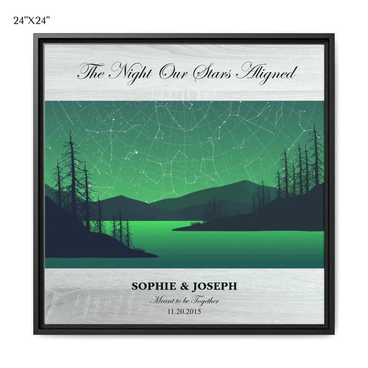 Custom Wall Art - Green River Landscape Star Map - ARTFULANE