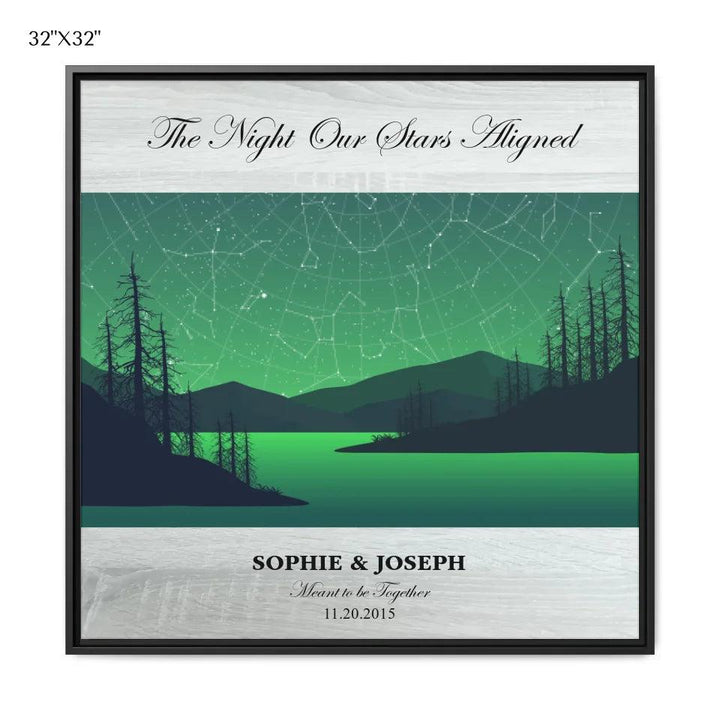 Custom Wall Art - Green River Landscape Star Map - ARTFULANE